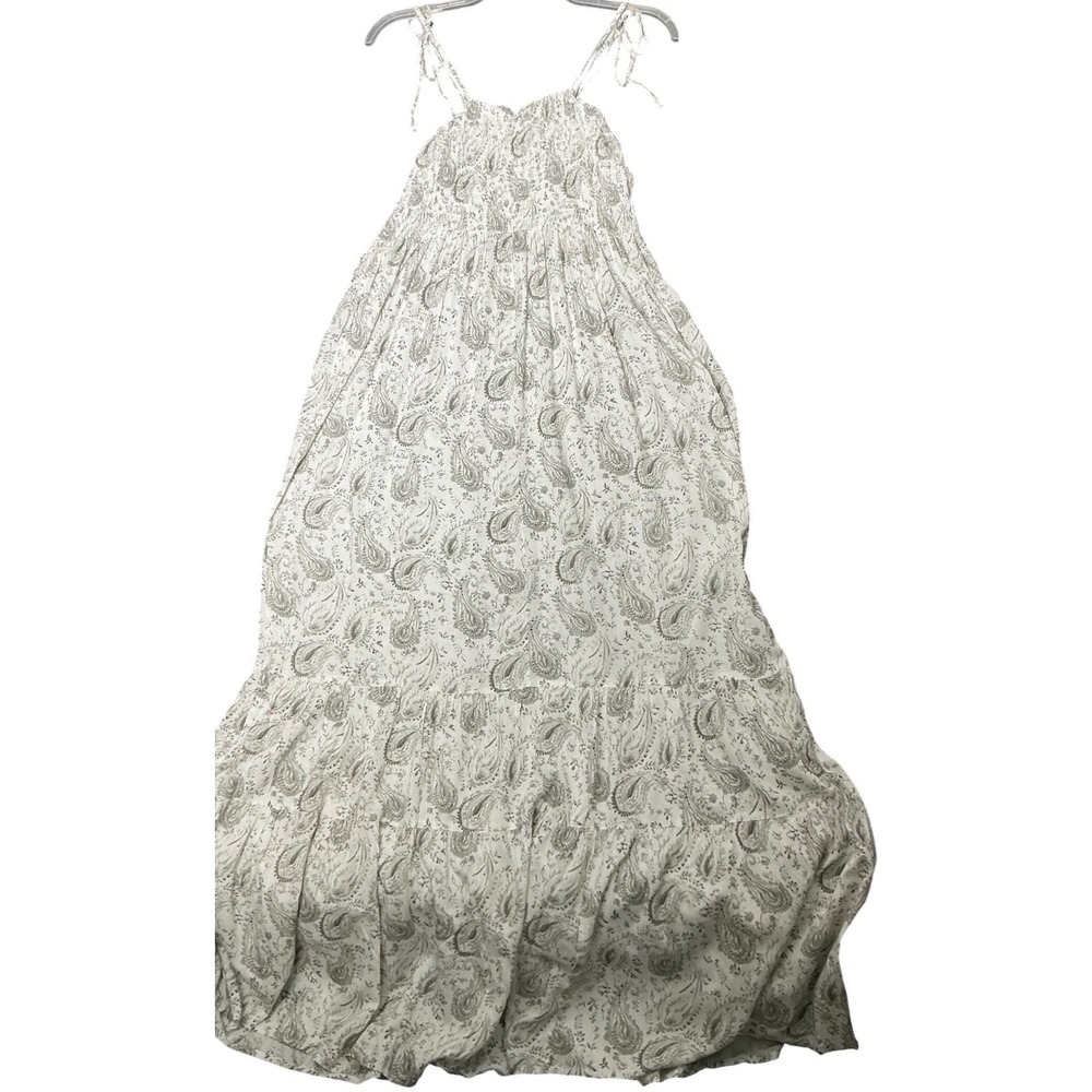 Boho Me Women Black Paisley Smocked Tiered Maxi Dress Boho Cottagecore L New‎ - Picture 2 of 11